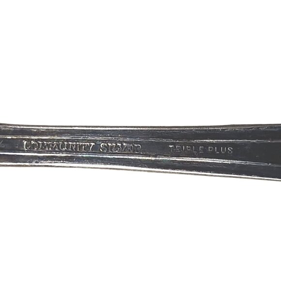 Community Silver Antique Silver-Plated Serving Spoon With Ornate Floral & Basket - Picture 3 of 7